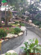 Tiểu cảnh sân vườn kết hợp hòn non bộ nhà anh Linh - Hòa Bình