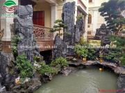 Tiểu cảnh sân vườn kết hợp hòn non bộ nhà anh Linh - Hòa Bình